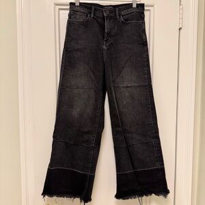 Banana Republic Women's Black Wide-Leg Jeans cropped